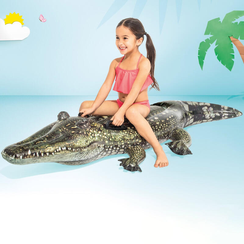 Intex Crocodile Ride-on | Realistic Print | 170x86 Cm
