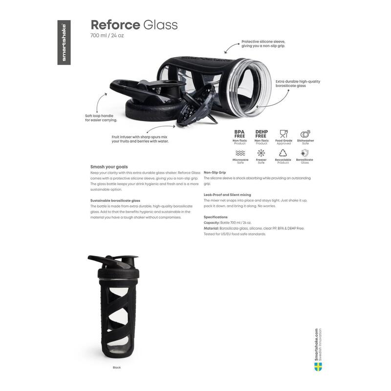 Reforce Glass Black 700 ml / 24 oz