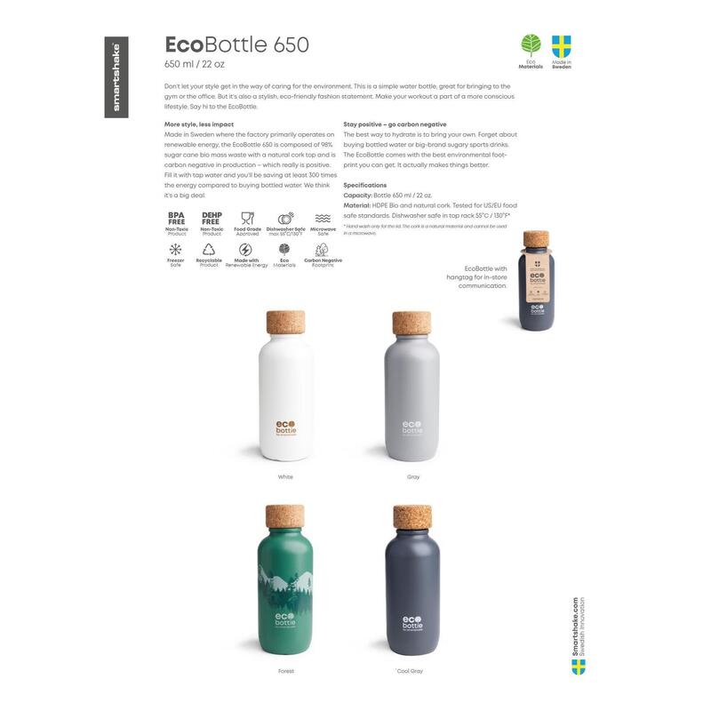 Eco-designte Trinkflasche 650 Grau
