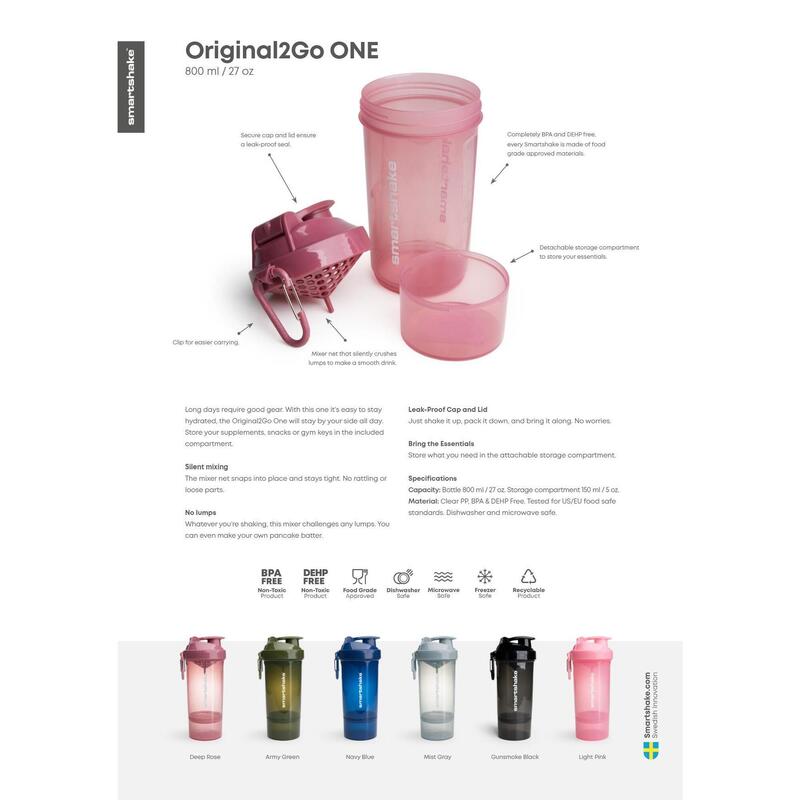 Shaker O2GO ONE 800 ml NERO