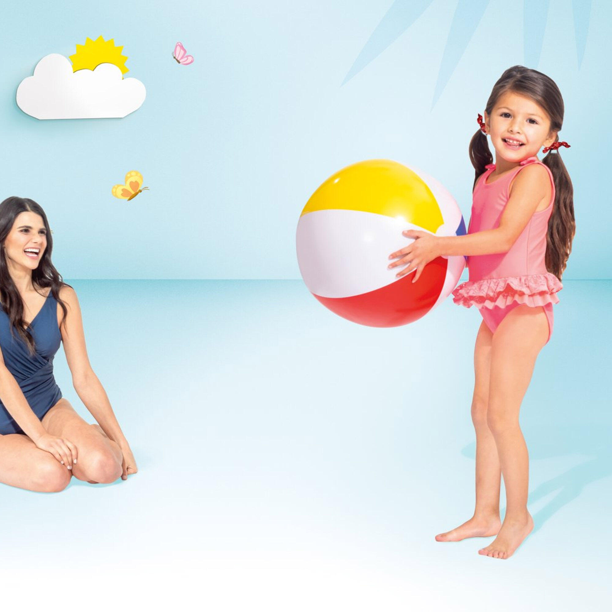 Bola de Praia Insuflável Intex Ø 51 cm Tricolor 3/4