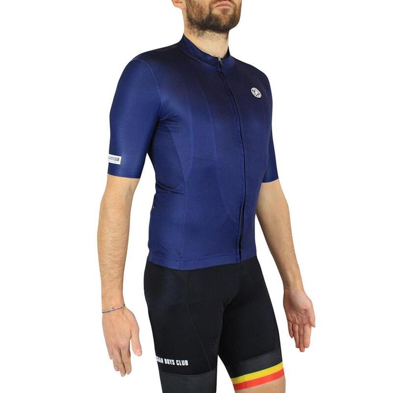 Maillot de Cyclisme Manches Courtes Bleu Marine 'Koppenberg'