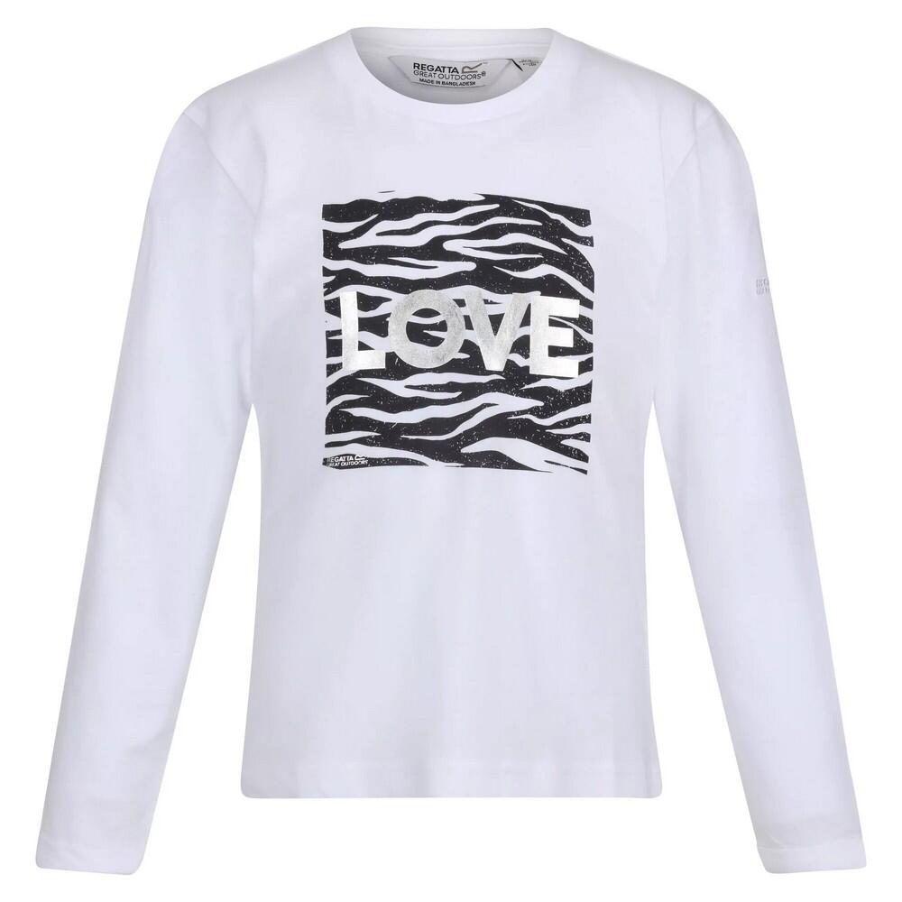 REGATTA Childrens/Kids Wenbie III Zebra Print LongSleeved TShirt (White)