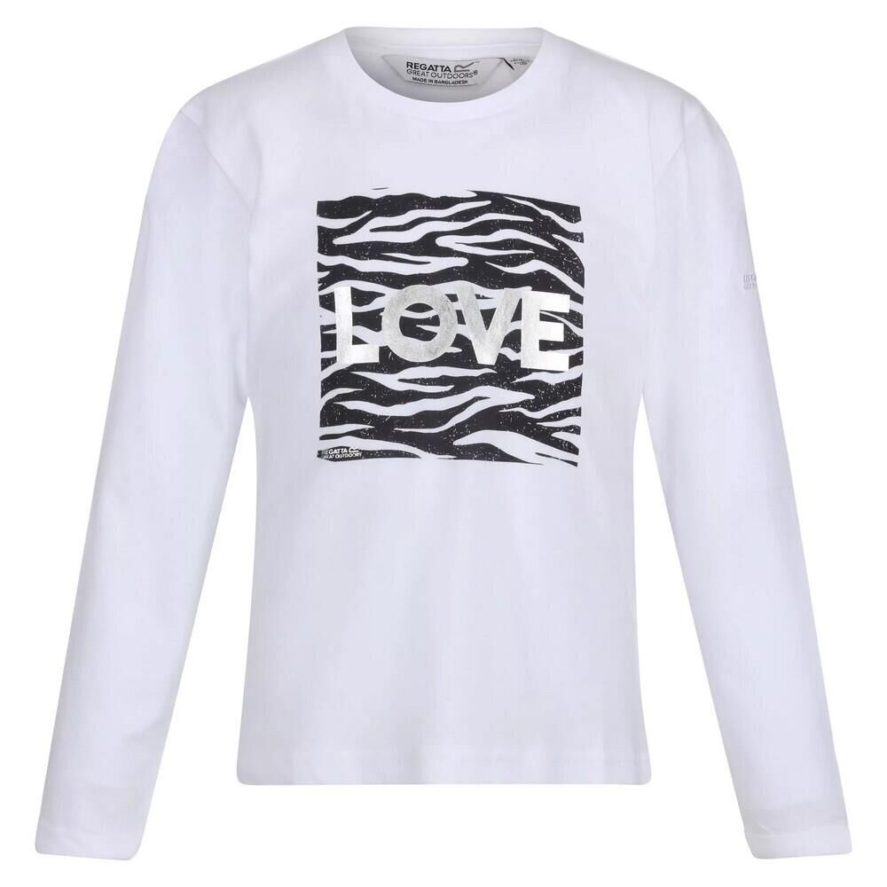 REGATTA Childrens/Kids Wenbie III Zebra Print LongSleeved TShirt (White)