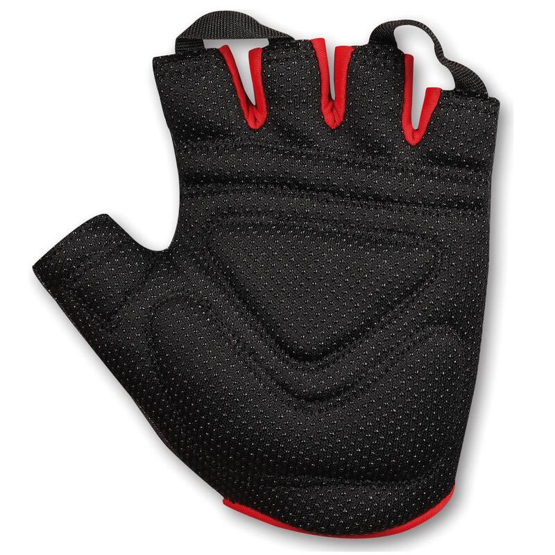 Guantes Fitness- Ciclismo INDIGO Negro- Rojo Talle S