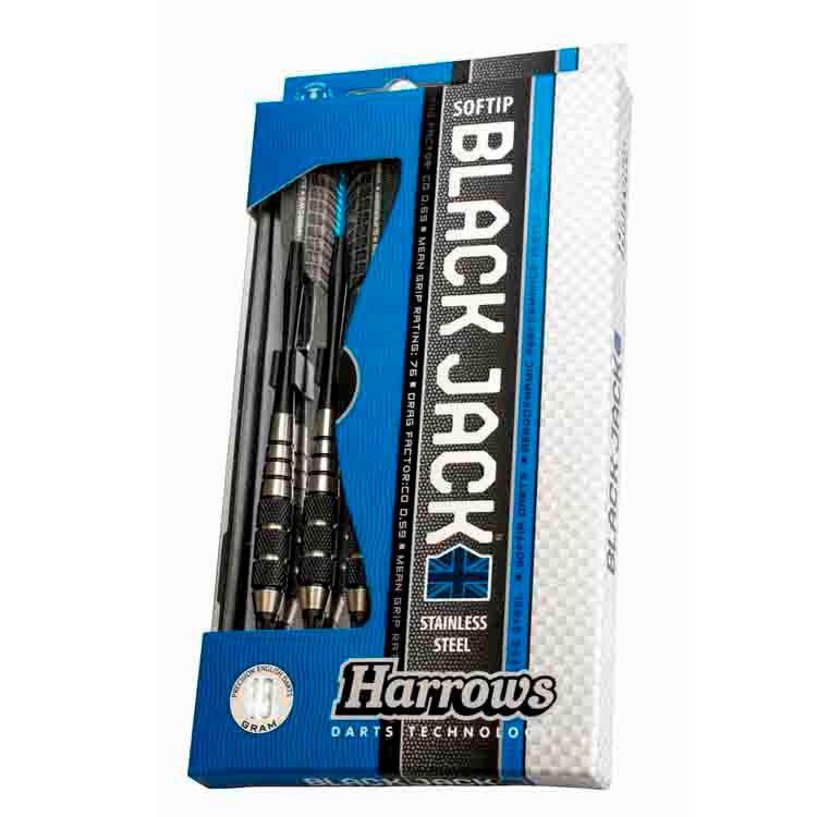 Dardo dardos adulto punta de acero Harrows Negro Jack, negro