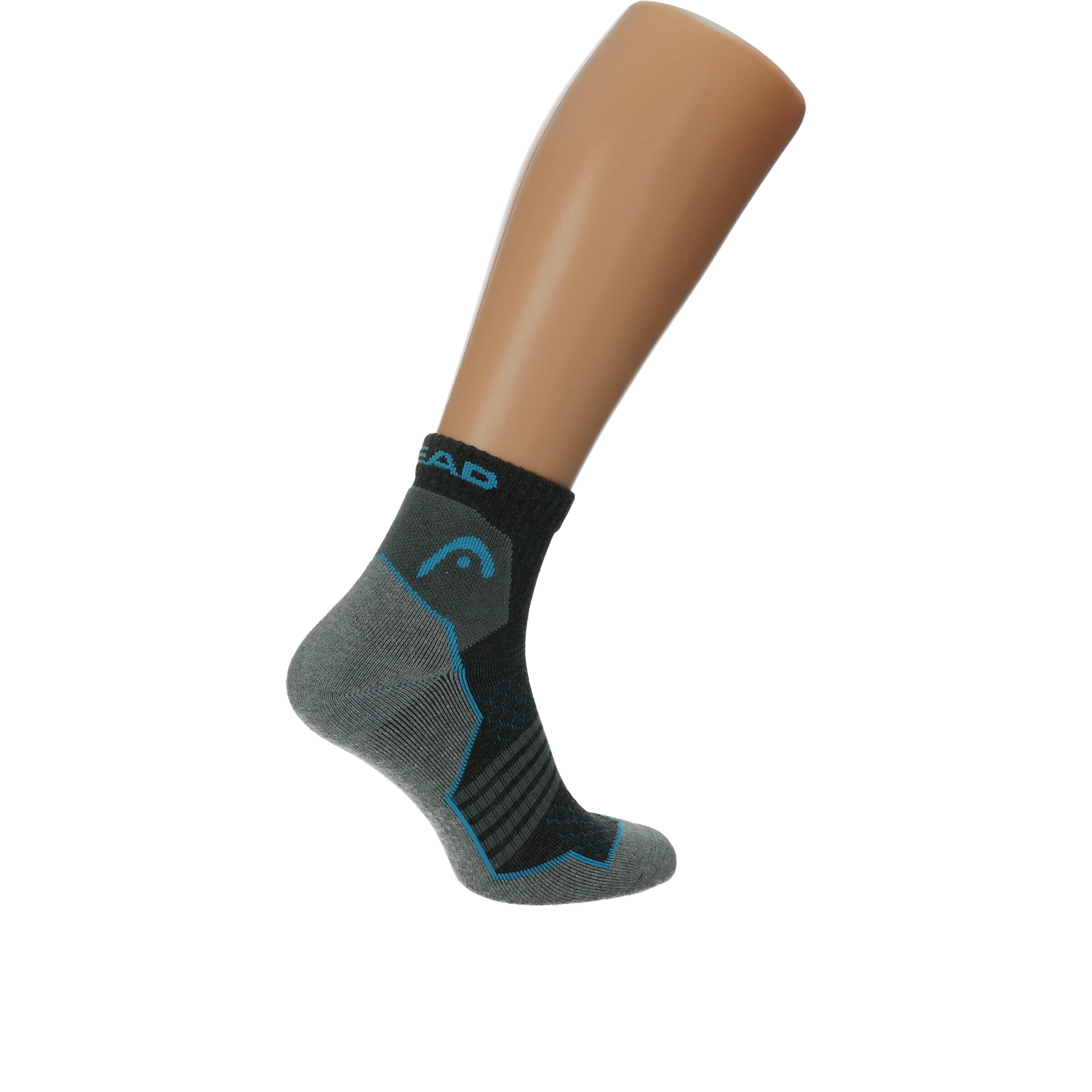 Lot de 2 paires de chaussettes de randonnée basses unisexes Grise/Bleu 5/5