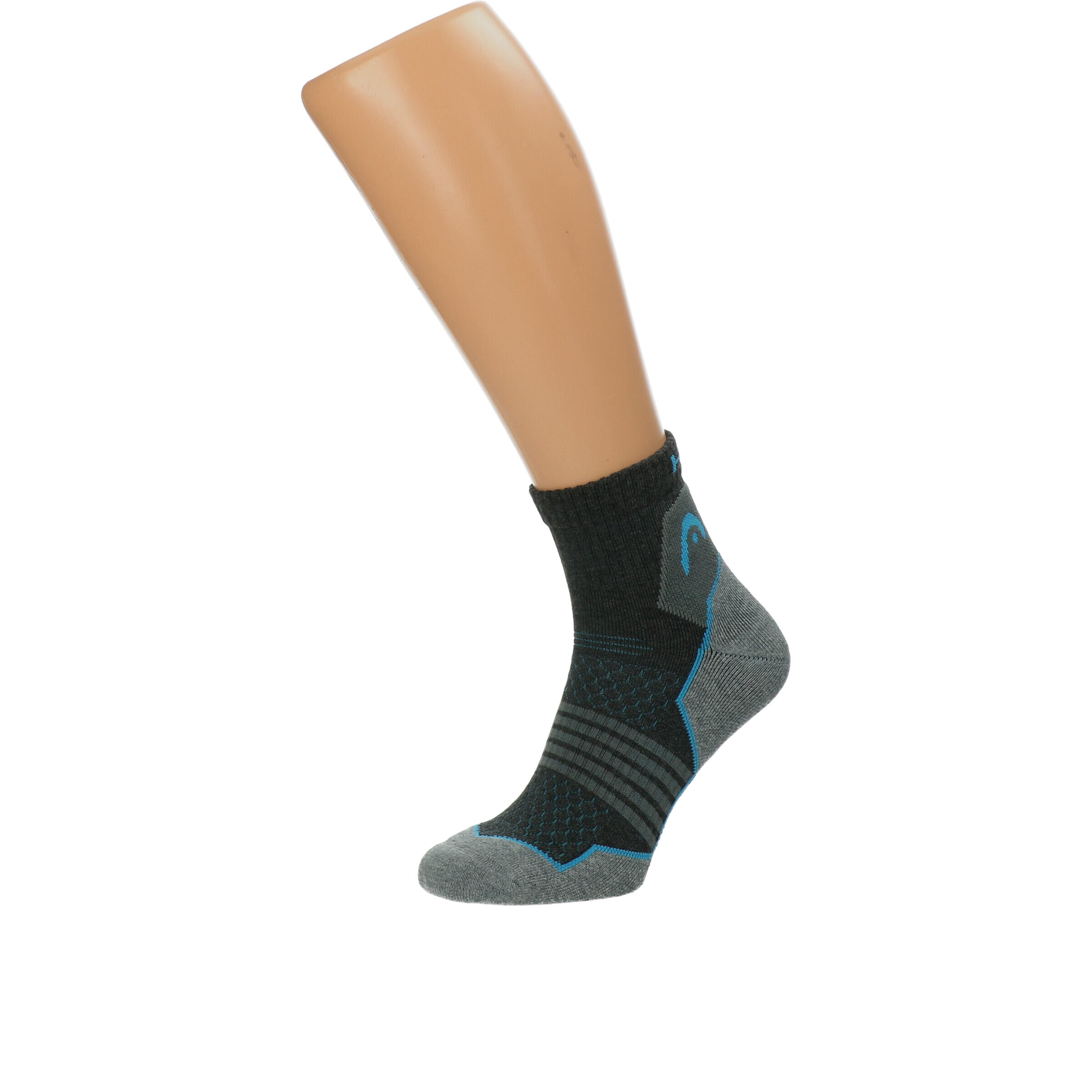 Lot de 2 paires de chaussettes de randonnée basses unisexes Grise/Bleu 3/5
