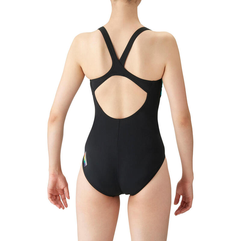 GRADIENT TOUGHSUIT LADIES SWIMWEAR TRAINING XBACK ONE PIECE - BLACK