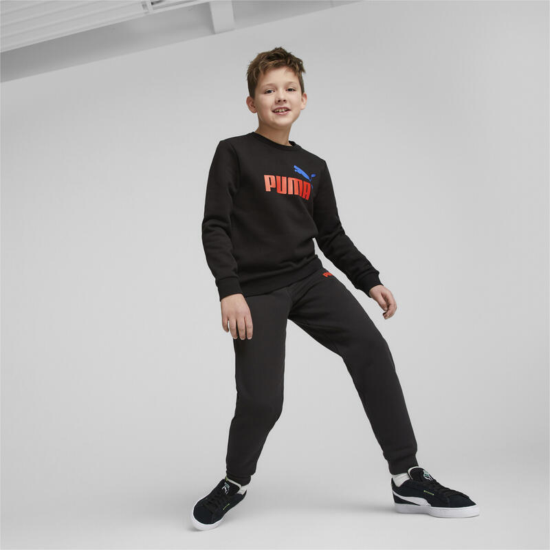 Essentials+ Two-Tone Big Logo Sweatshirt Jungen PUMA Black Warm Earth PUMA  - DECATHLON