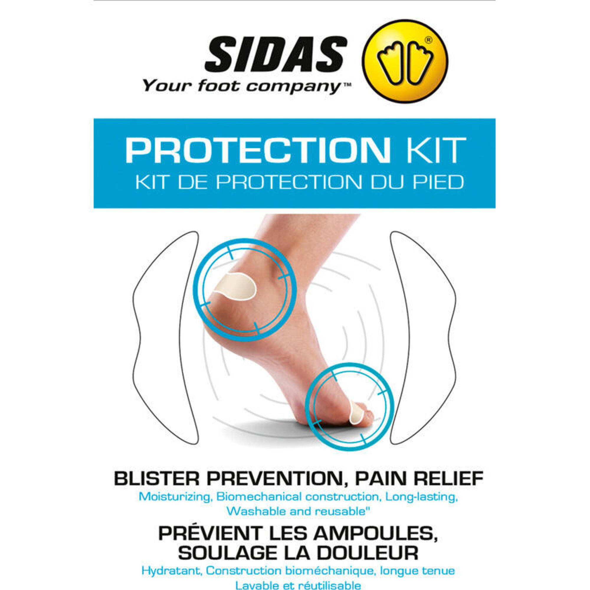 Kit de protections en Silitene-T adapté à l'anatomie de l'orteil et du talon