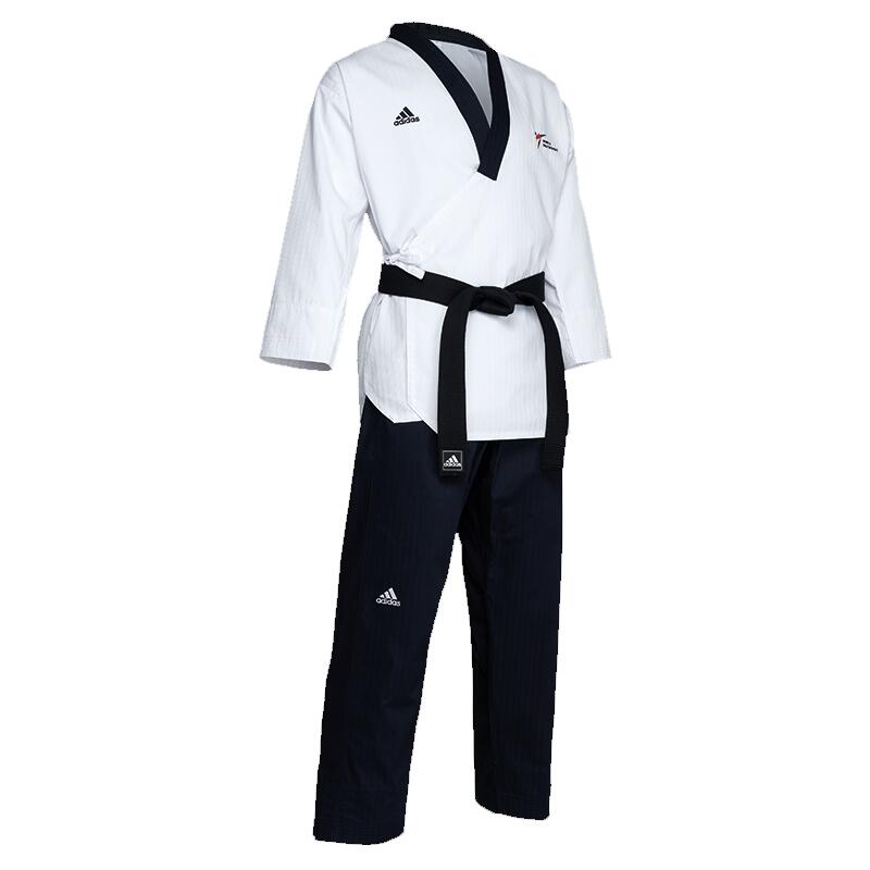 Adidas Poomsae Taekwondopak Heren Wit/Donker Blauw