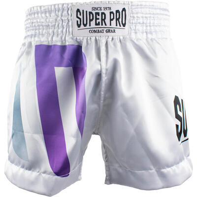 Super pro combat gear thai short no mercy wit/paars/zilver