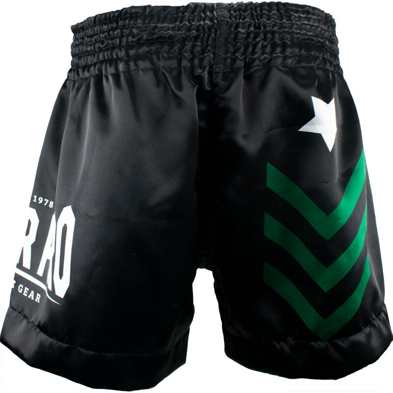 Super Pro Combat Gear Thai Short No Mercy Zwart/Groen/Zilver