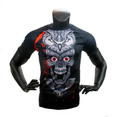 Super pro combat gear rashguard shortsleeve skull