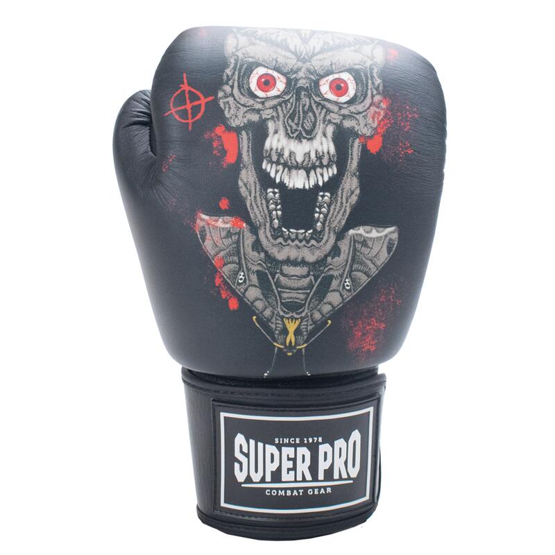 Super Pro Combat Gear (kick)Bokshandschoenen Leder SKULL