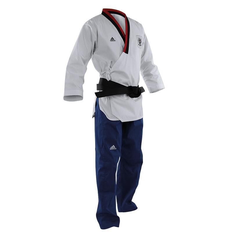 Adidas Poomsae Taekwondopak Boys Wit/Licht Blauw