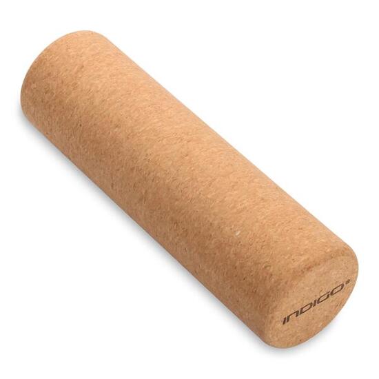 Rouleau de Liège Rond pour Massages Musculaires et Yoga INDIGO 33*10 cm Marron