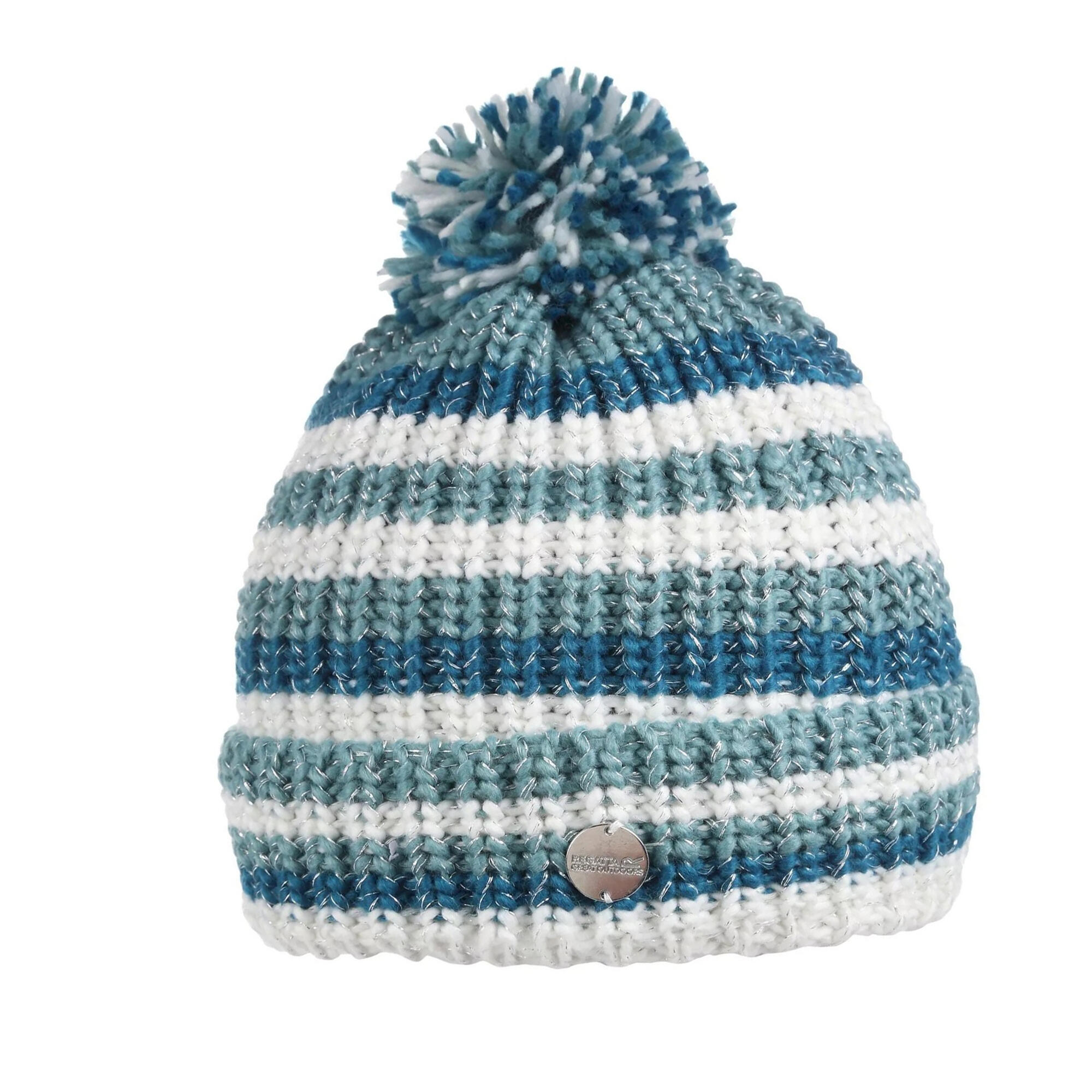 Childrens/Kids Bitsie IV Knitted Beanie (Mineral Blue) 1/4