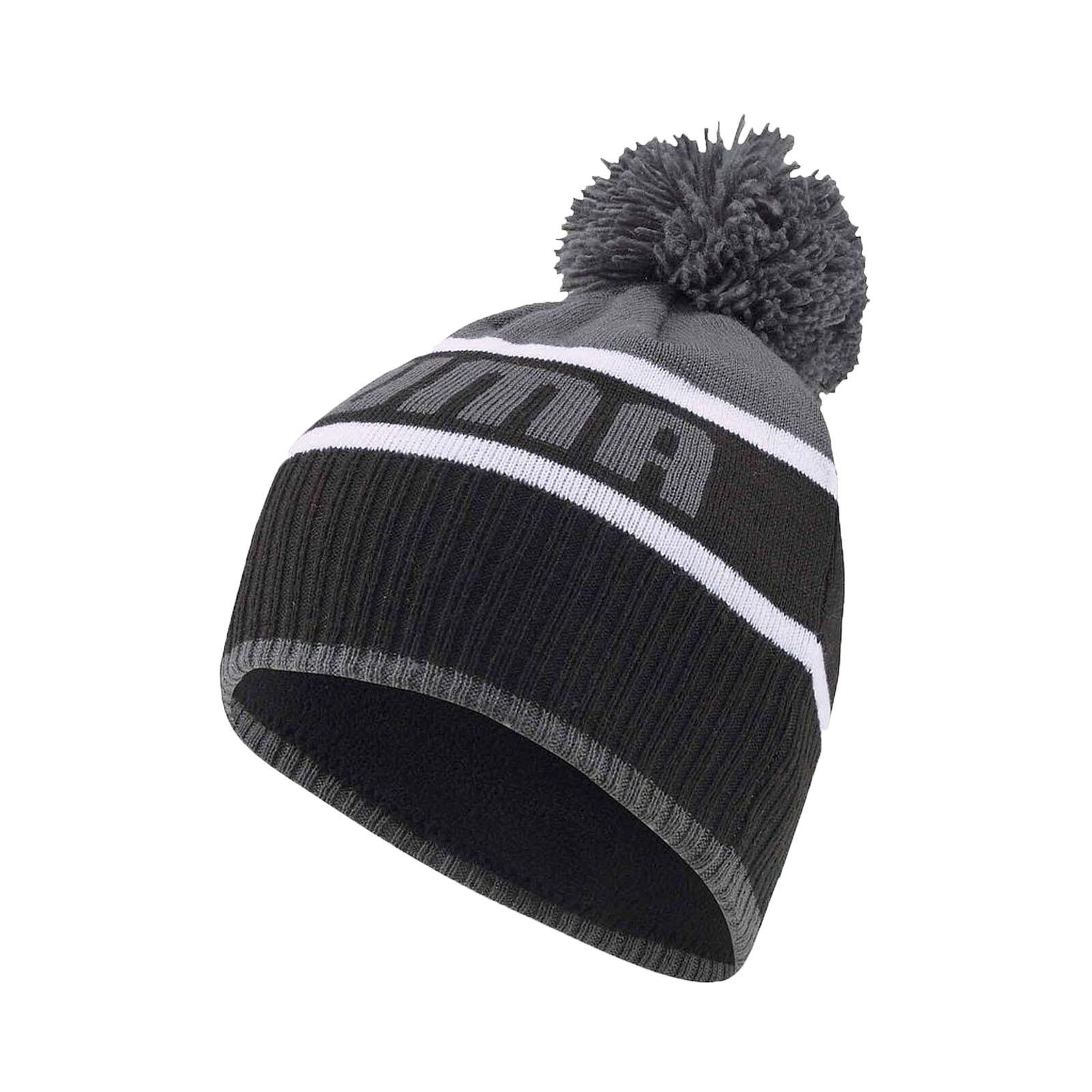 PUMA Unisex Adult Pom Pom Beanie (Black/Dark Shadow)