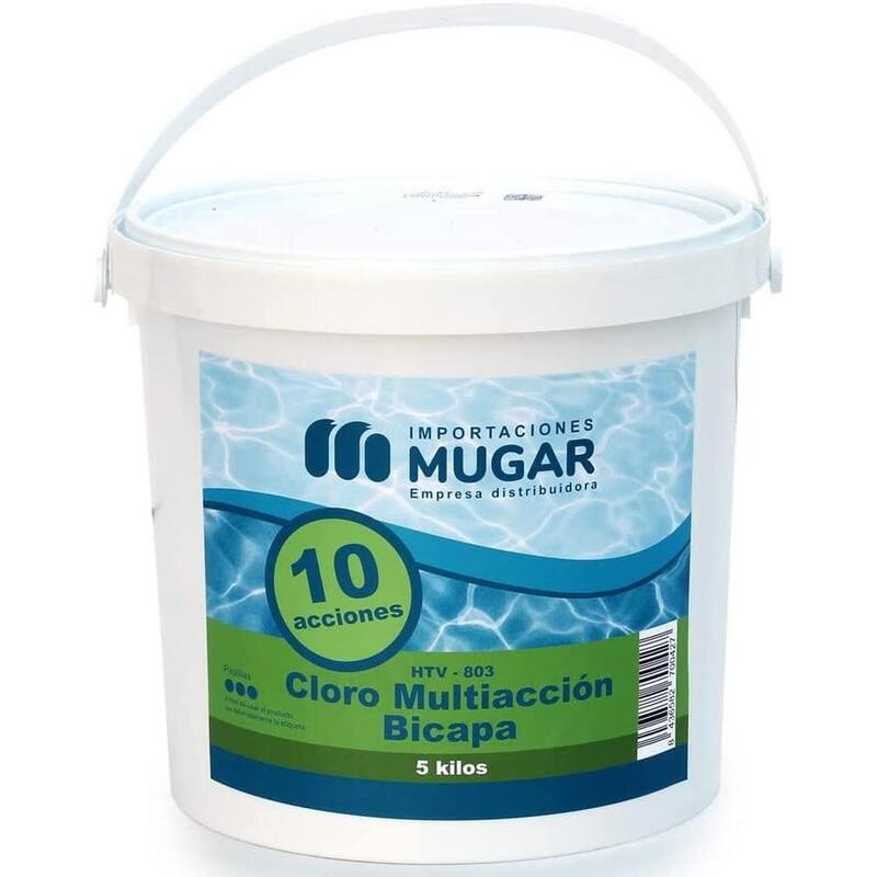 Cloro Bicapa Multiacción 10 acciones para Piscinas MUGAR 5kg