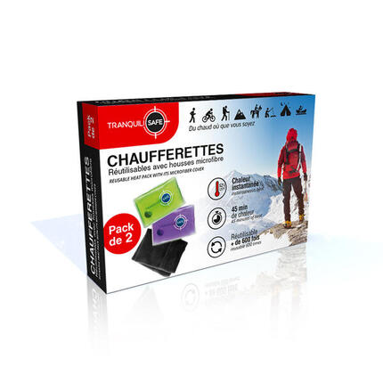 Lot de 2 chaufferettes de poche réutilisables TRANQUILISAFE