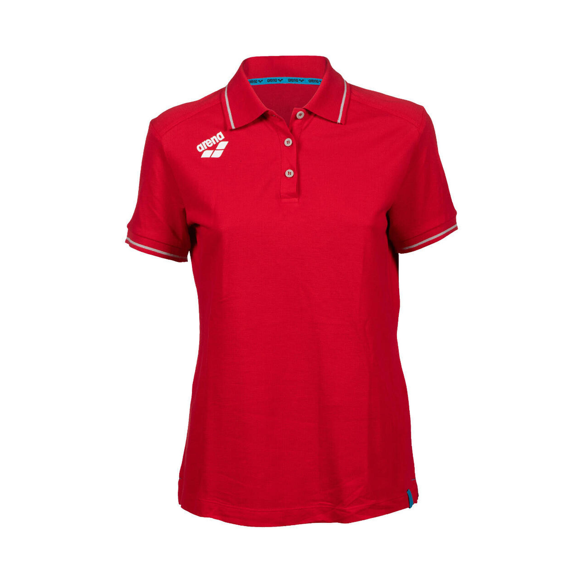 Arena - Polo Coton Femme Arena Team Solid - T-shirt Manches Courtes - Rouge - Decathlon