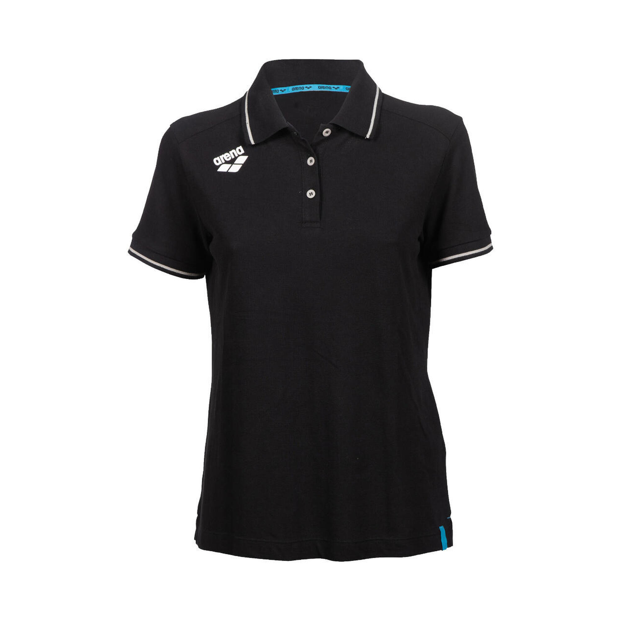 Arena - Polo Coton Femme Arena Team Solid - T-shirt Manches Courtes - Noir - S - Decathlon