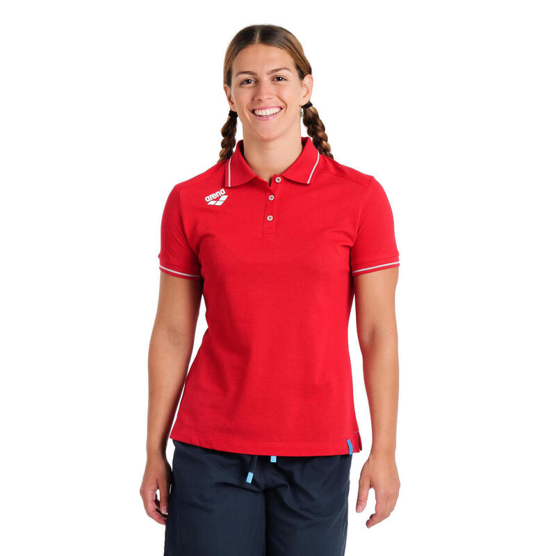 Arena Equipa Mulher Poloshirt Algodao Sólido