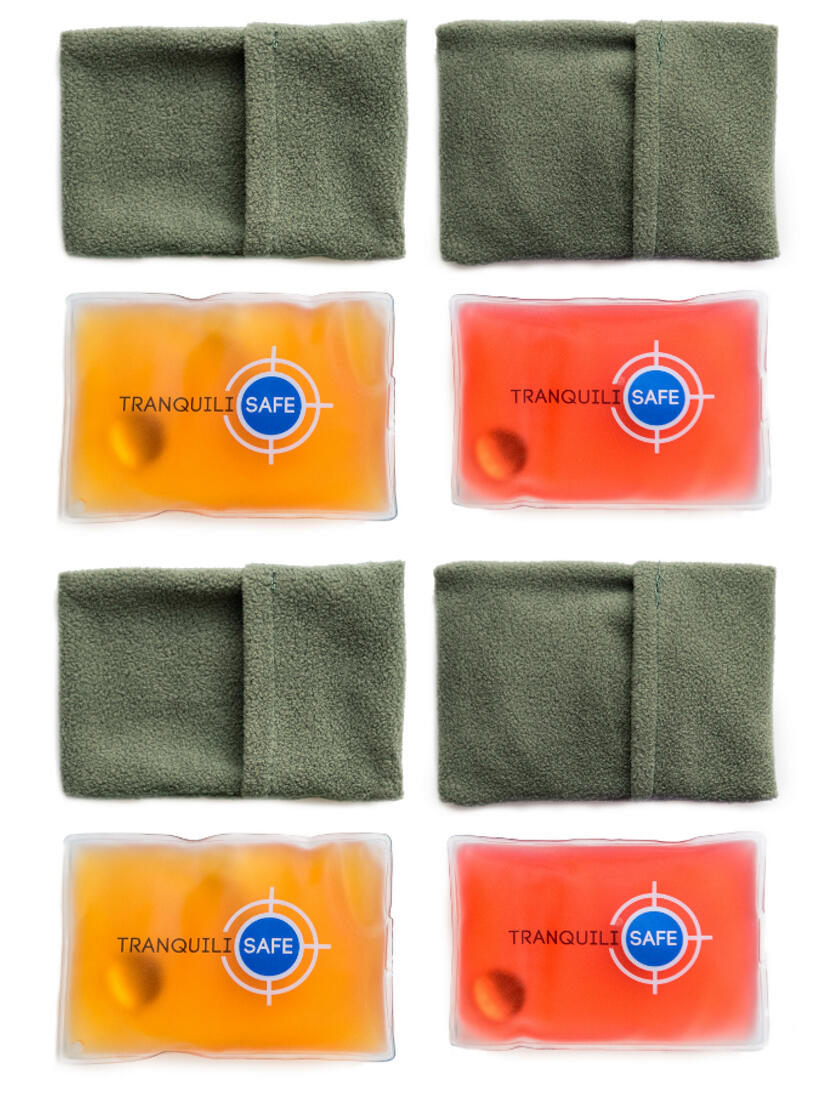 Lot de 4 poches chauffantes réutilisables TRANQUILISAFE 3/5