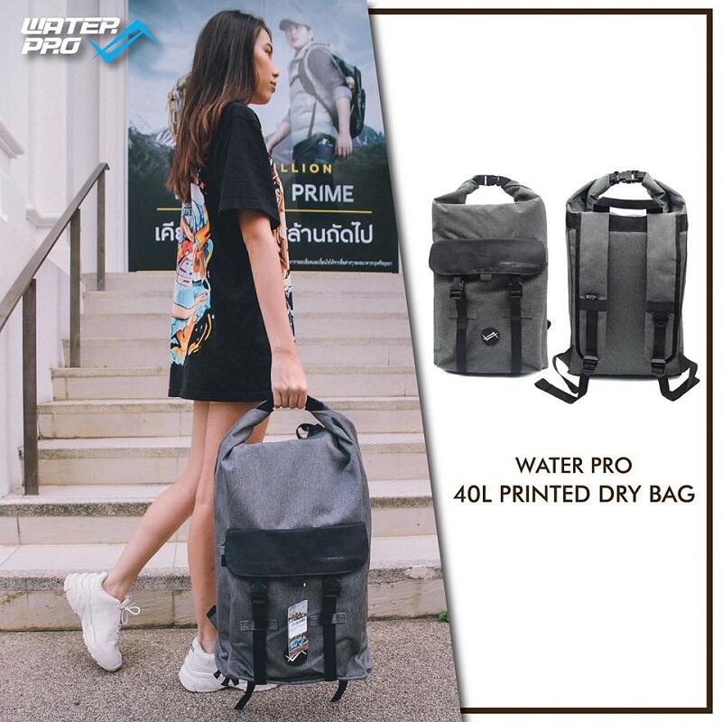 Printed Dry Bag Waterproof Backpack 40L - GREY
