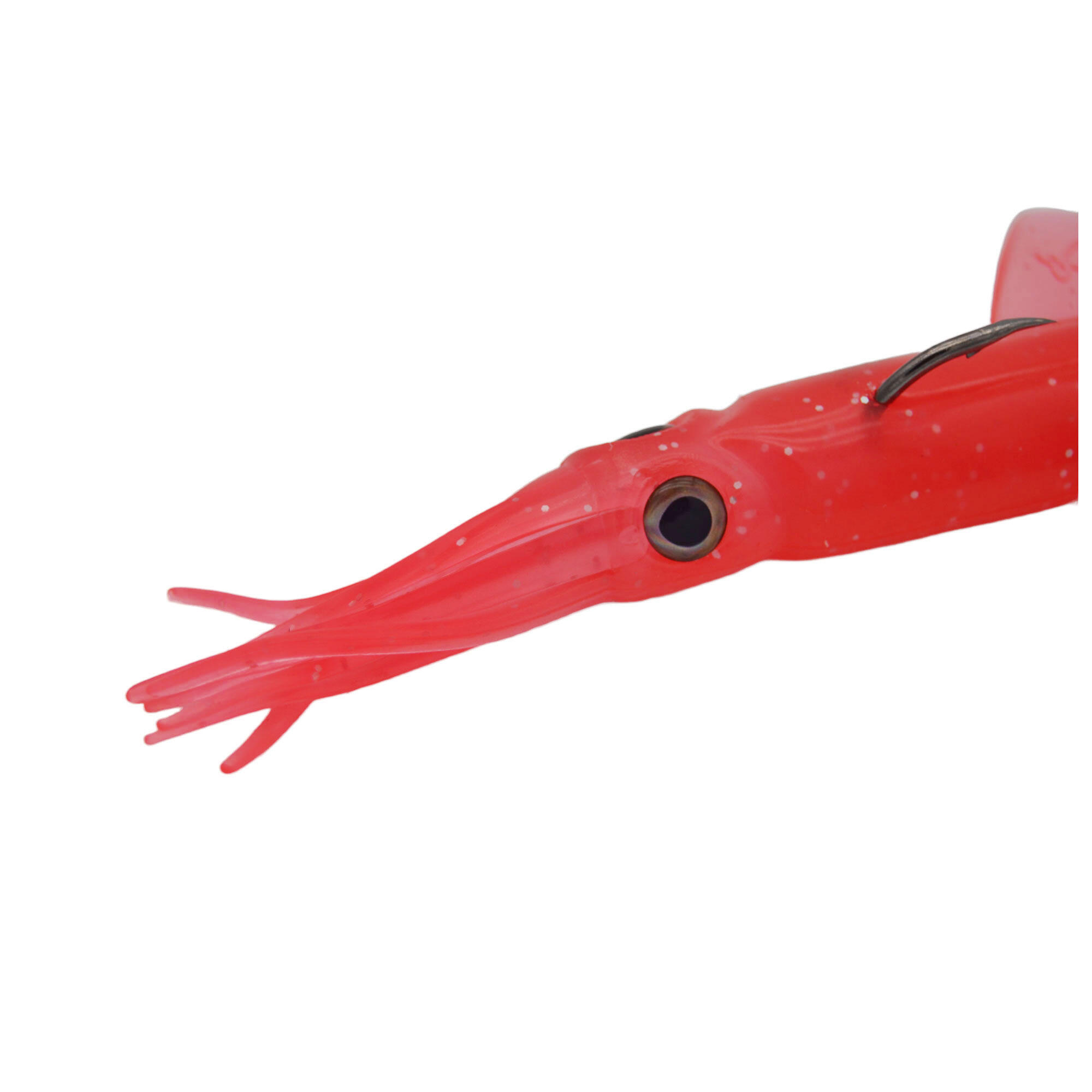 Vinilo Pesca Jigging Spinning JLC Ika 10 g + cuerpo rojo brillos #9 3/4