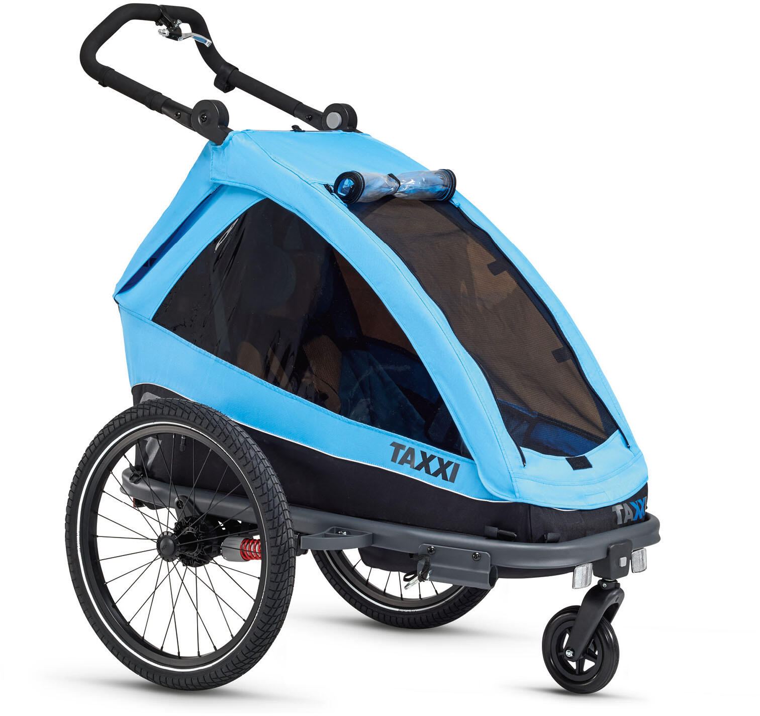Remorque vélo TAXXI Elite one Bleu 3-en-1 pliable 6/7