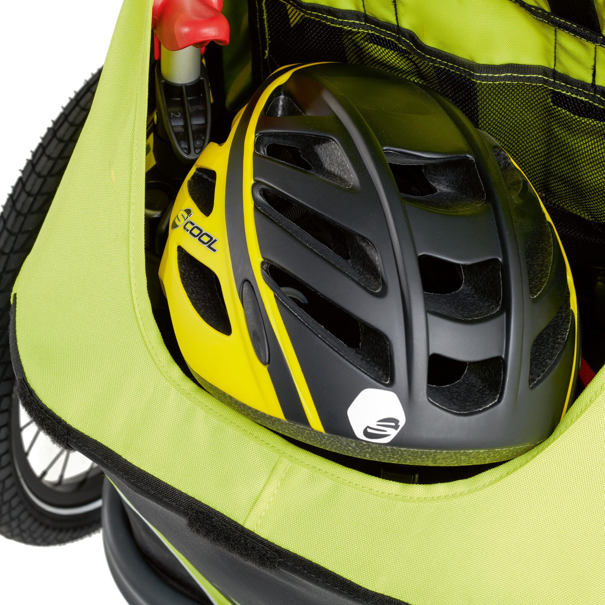 Remorque vélo TAXXI Elite One Lime 3-en-1 pliable, suspension 3 niveaux 2/7