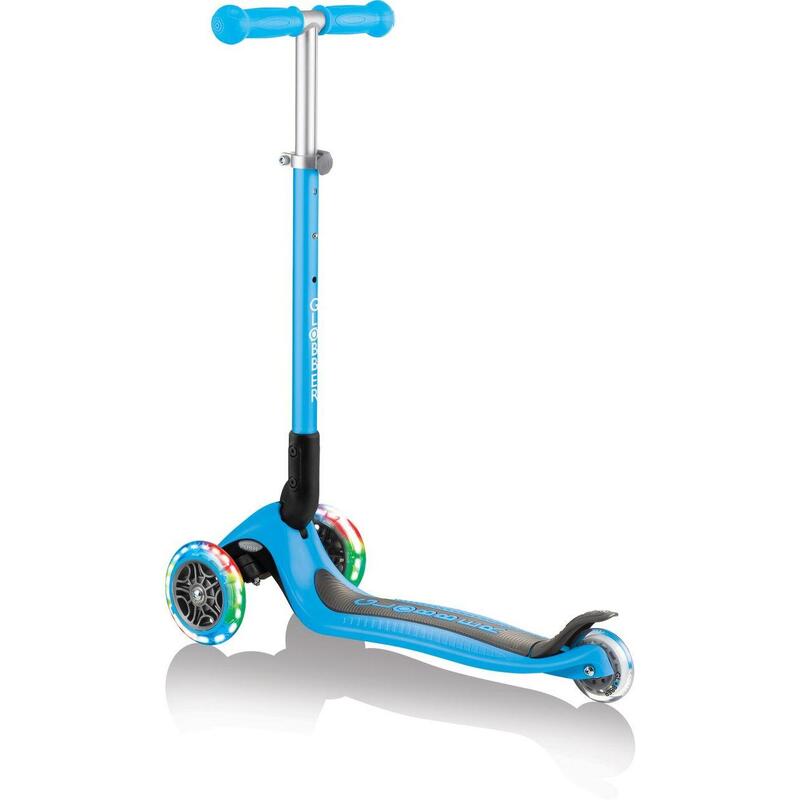 Trottinette PRIMO FOLDABLE LIGHTS 3 roues lumineuses, pliable - Bleu ciel