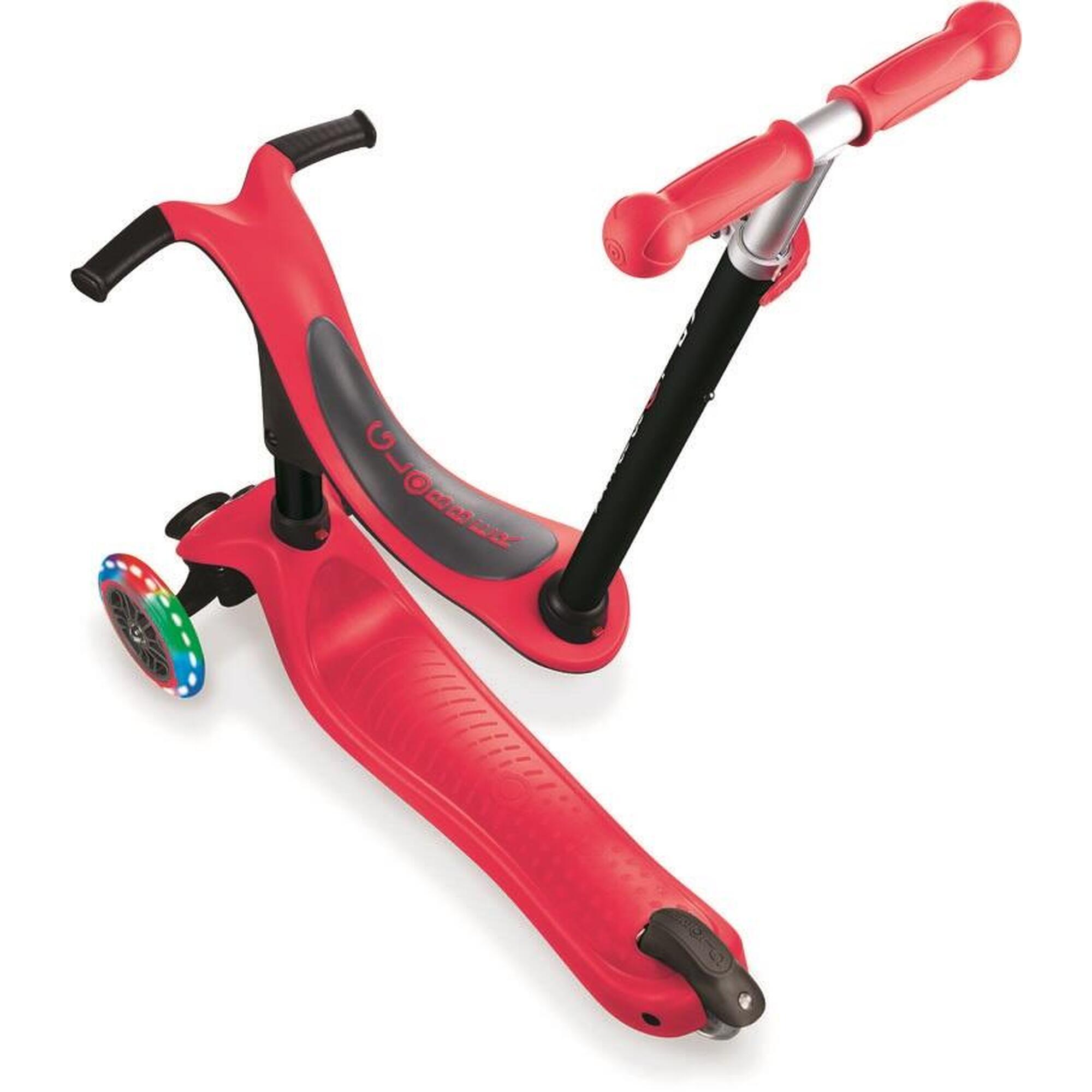 Globber draisienne / Tricycle | GO UP Sporty Lights with Stabilisateur | Rouge