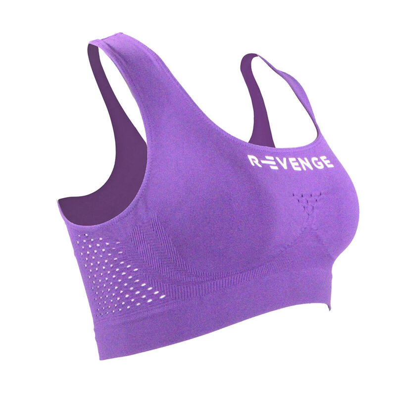 Top Intimo tecnico Donna Running Fitness Yoga Kinesiotaping interno viola