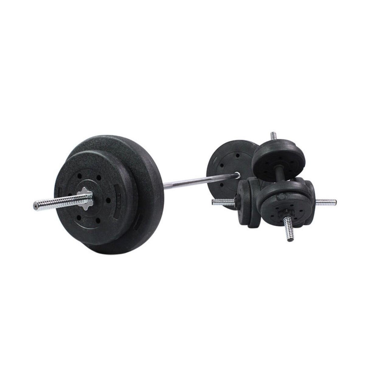 Kit barra olímpica de 180cm e 2 halteres de 60kg fitness tech