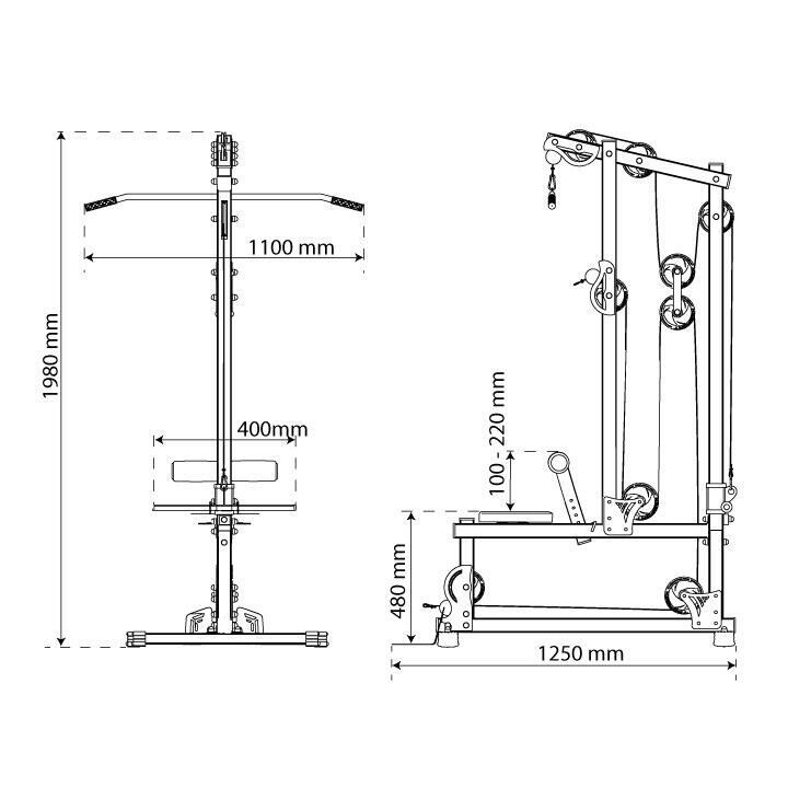 Stationäre Latzug-Station bis 150kg belastbar