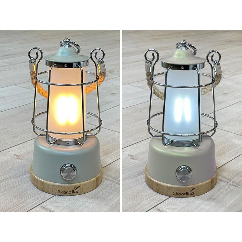 Candeeiro de campismo LED - Kiruna - exterior retro com powerbank - 75h de luz