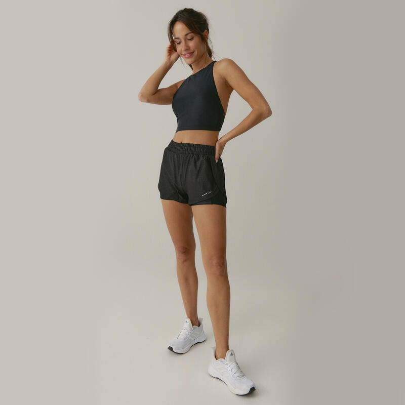 Conjunto sportivo Top+Pantaloncini Dreamy Disegno da donna Black Limba