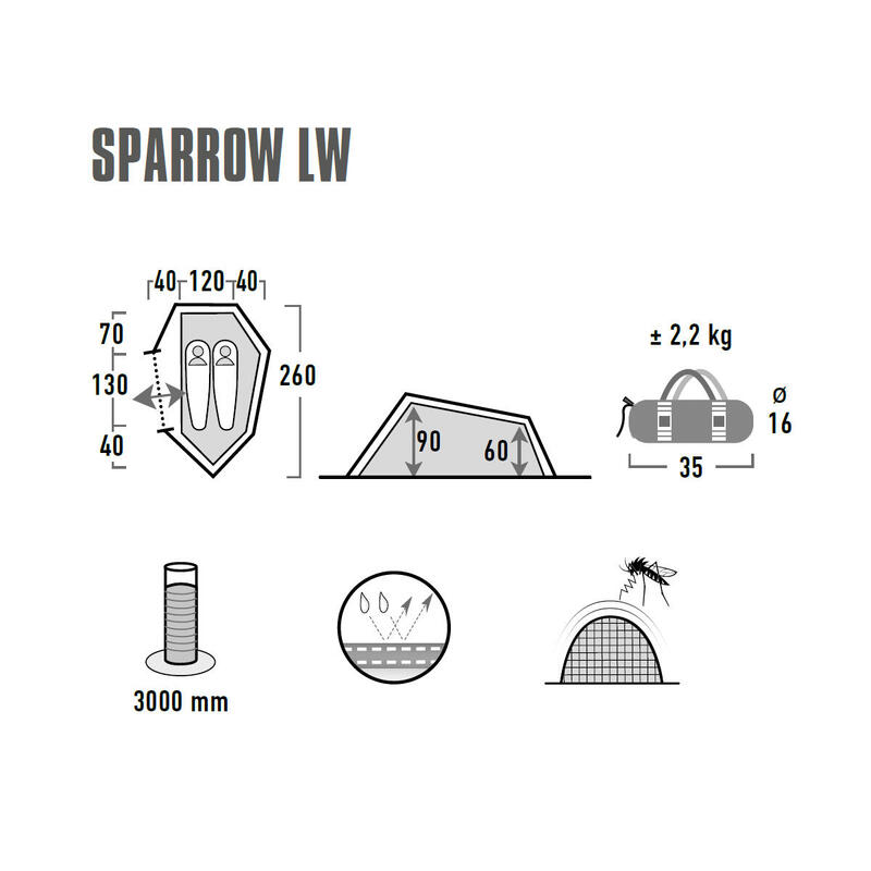 High Peak Tunnel-Zelt Sparrow LW