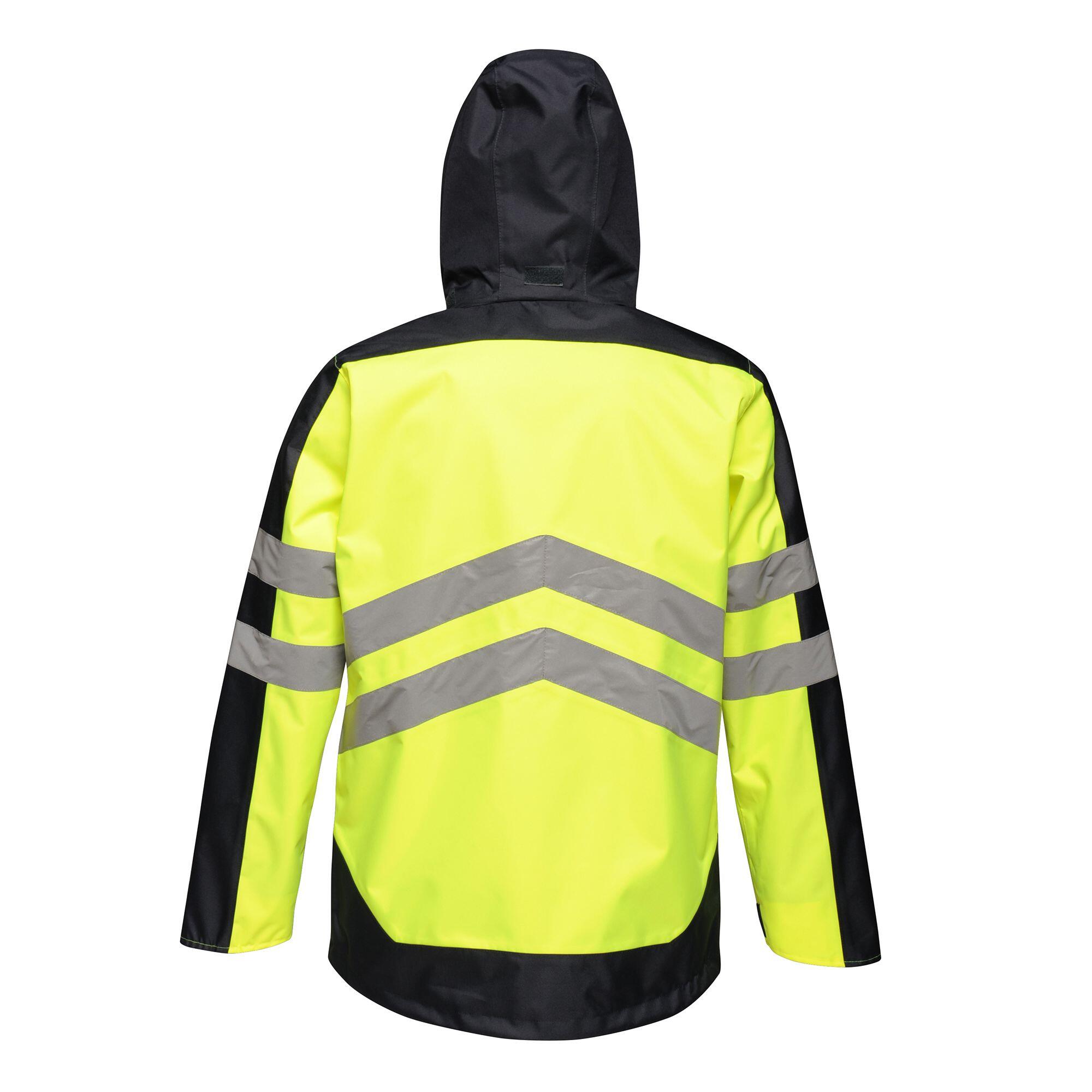 Mens HiVis Waterproof Insulated Reflective Jacket (Yellow/Navy) 1/4