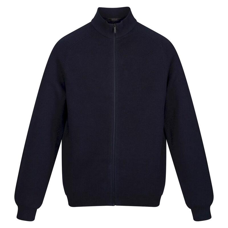 Heren Kylo gebreide full zip fleece jas (Marine)