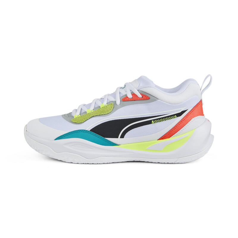 Chaussures de basketball Playmaker Pro PUMA White Fiery Coral Orange