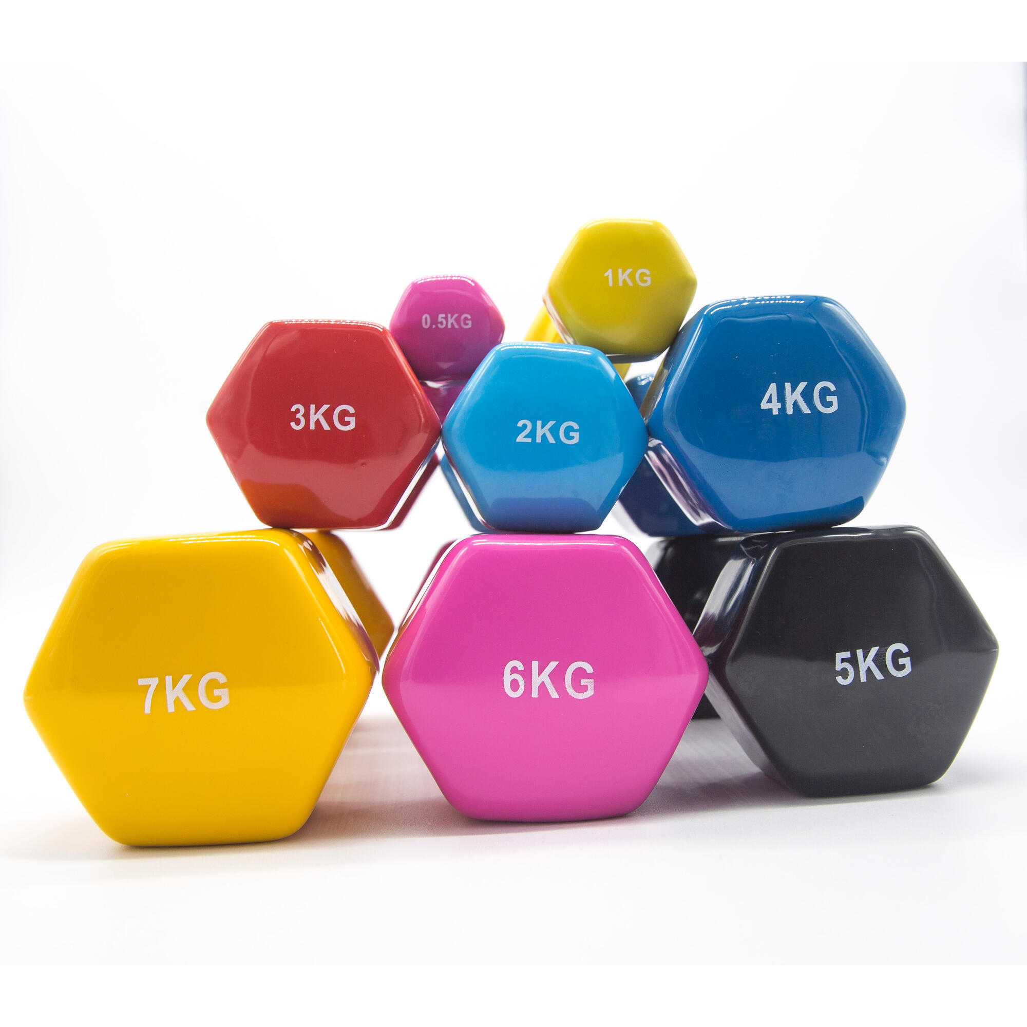 2 Unidades 9 kg Mancuernas Pesas Hexagonales de Vinilo Fitness Gimnasia Azul 3/3