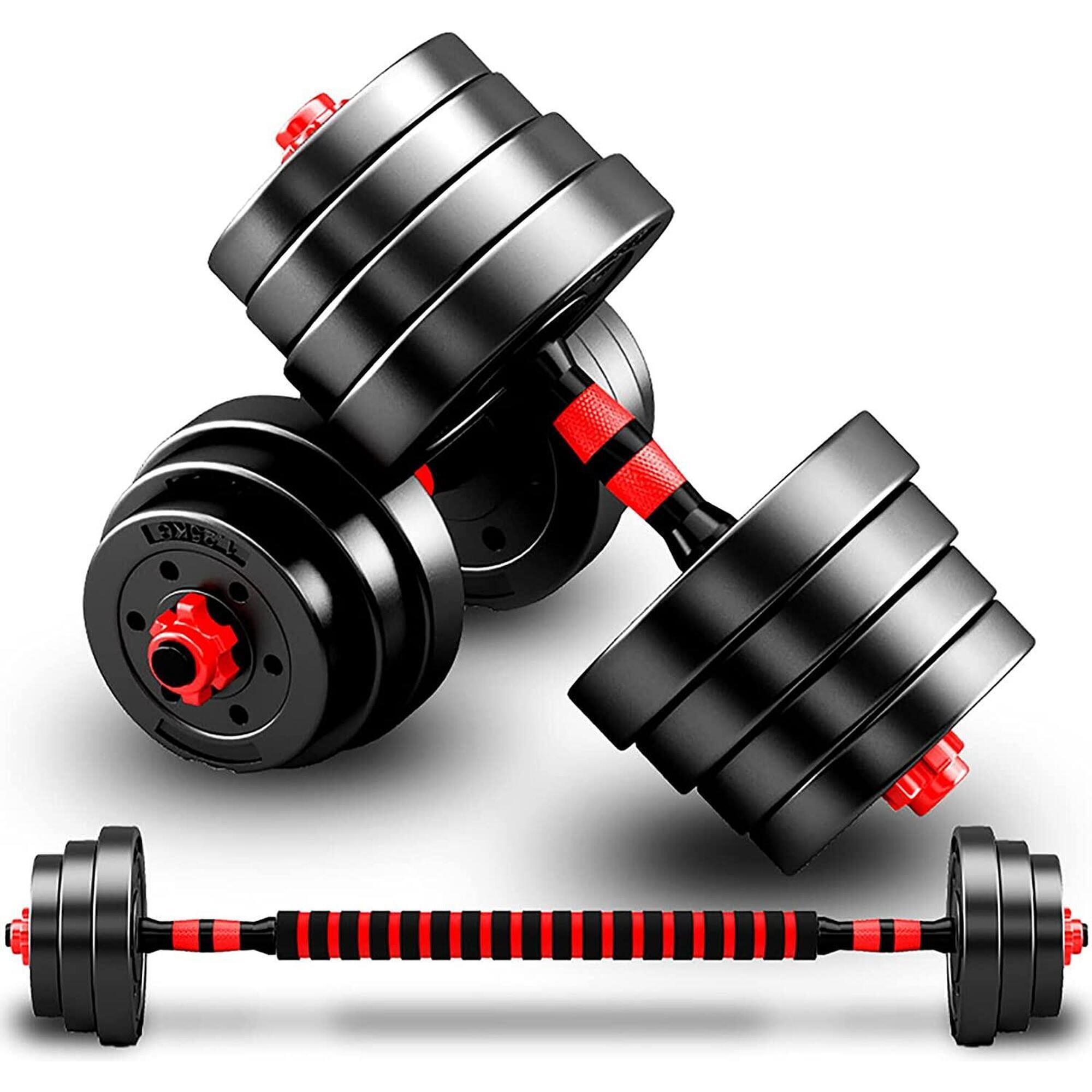 OZIO FITNESS Kit 15 kg de Mancuernas 2 en 1 Ajustables MultiFit