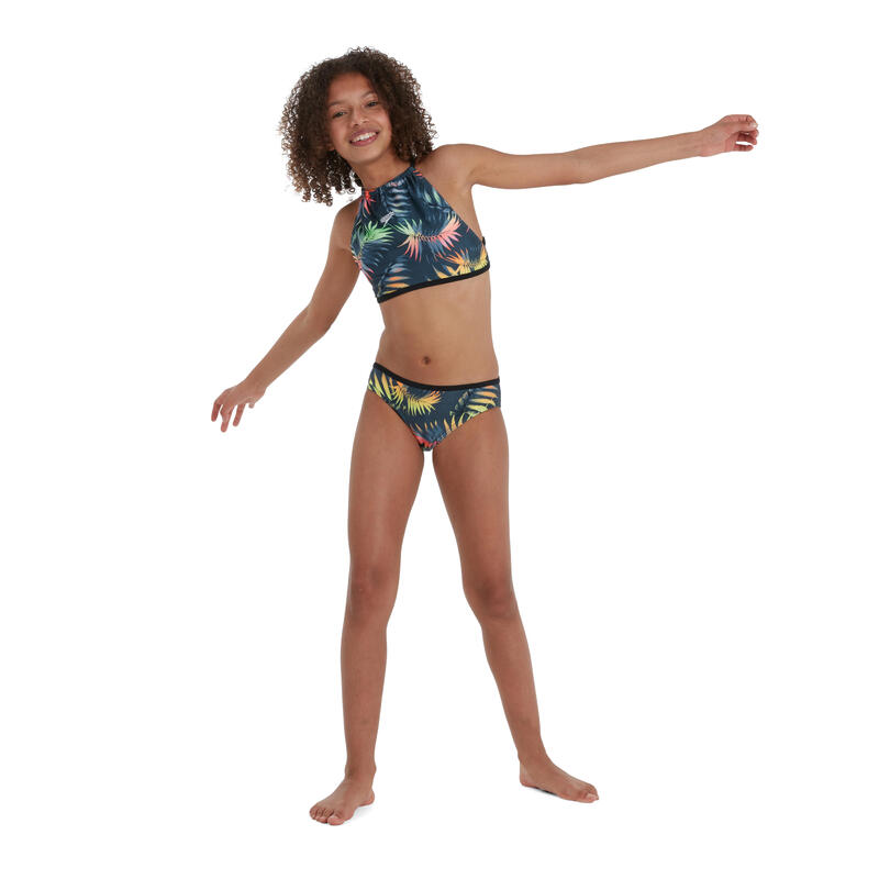 ECO ENDURABRITE JUNIOR (AGED 6-14)  EXOTIC LEAF 2PC SWIMSUIT - GREEN