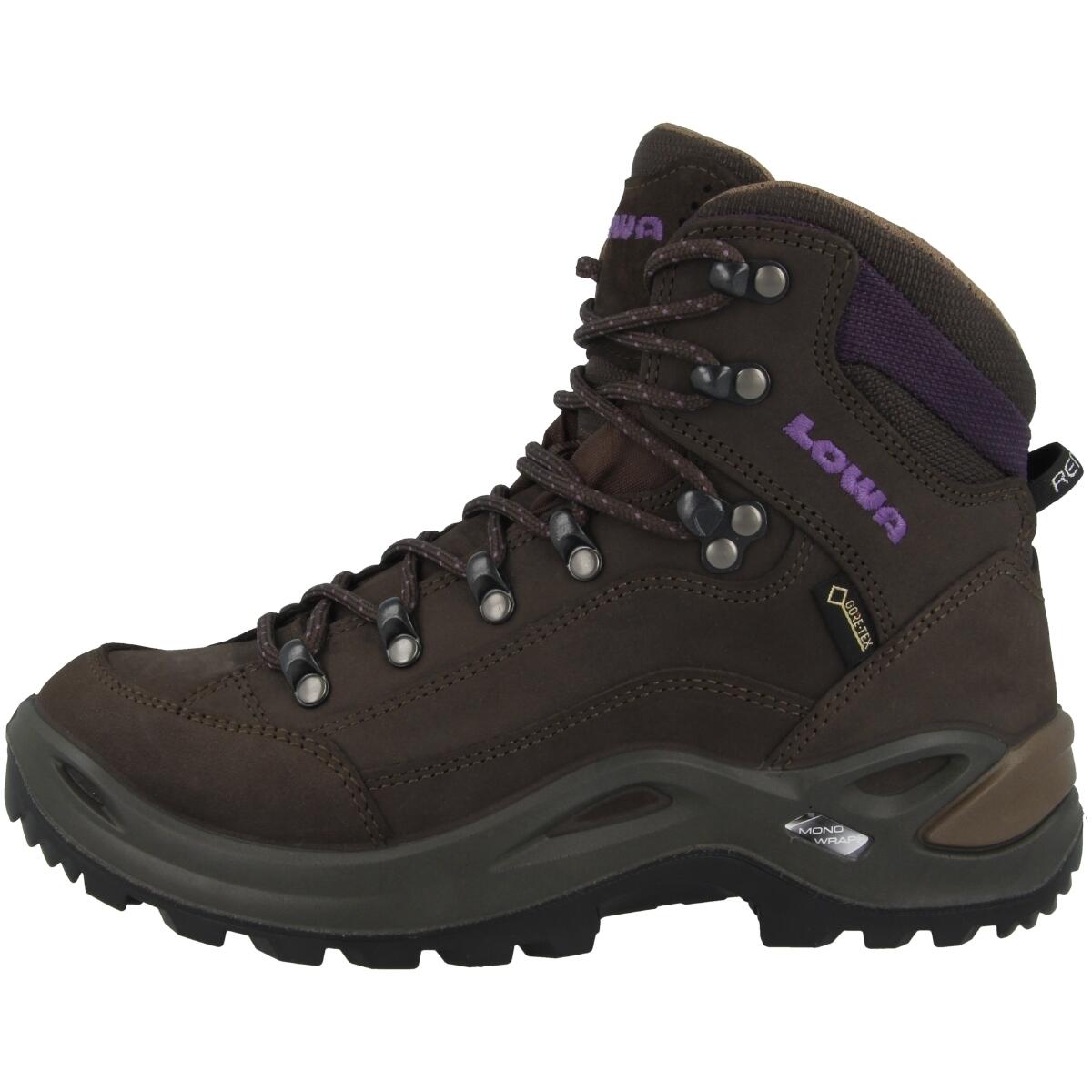Lowa - Bottes Lowa Renegade Gore-tex Mid Marron Femme - Chaussures De Sport - Gris|noir|violet - Decathlon
