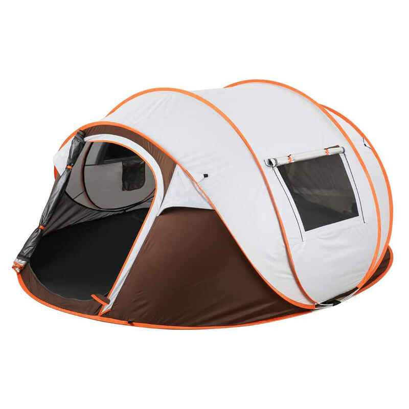 Luxus-Pop-Up-Zelt - 2 Sekunden Pop-Up-System - Grau / Orange - 2-4 Person